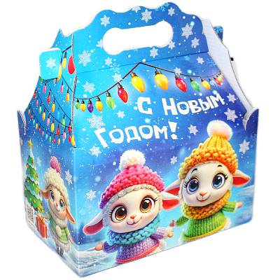 Сладкий новогодний подарок в картонной упаковке весом 850 грамм в Тарусе